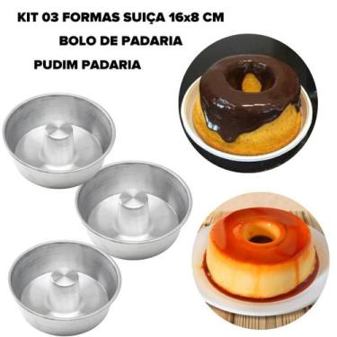 Imagem de Forma de Pudim Bolo Suiça 3 peças 16cmx8cm CAPARROZ