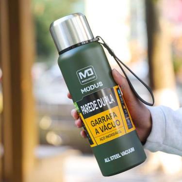 Imagem de Garrafa Térmica De Aço Inoxidável Vácuo Portátil 1000ML Isolado C/ Alç