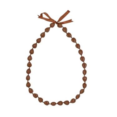 Imagem de QRH Colar de Nozes Kukui Lei de Formatura Class of 2025 Colar Colorido de Nozes Grossas Laço Havaiano Luau Lei Colar para Mulheres e Homens, Madeira, Sem Pedra Preciosa