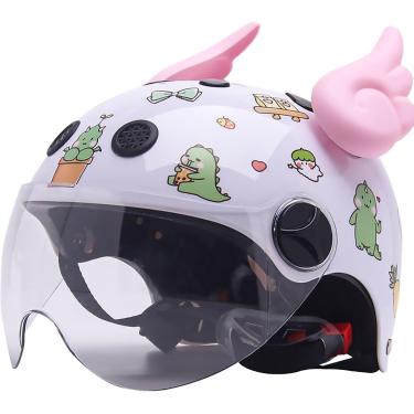 Imagem de Capacete de motocicleta infantil de 5 a 10 anos, meninos, meninas, rosto aberto, capacete de bicicleta, bonito, rosto aberto, meio capacete, novidade, scooter, cruiser, ciclomotor, pequeno,