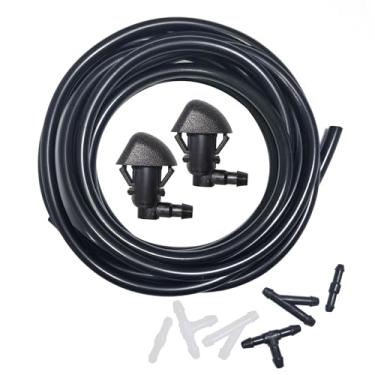 Imagem de Kit de bicos de lavador de para-brisa dianteiro para Honda Pilot 2009 2010 2011 2012 2013 2014 2015 76810-SZA-A01ZA Limpador Spray Lavador Jato com Mangueira Fluida 3M e 6 Conectores