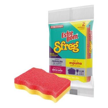 Imagem de Esponja Esfrebom Sfreg Limpeza Delicada Dupla Face - 50 Pac - Betanin