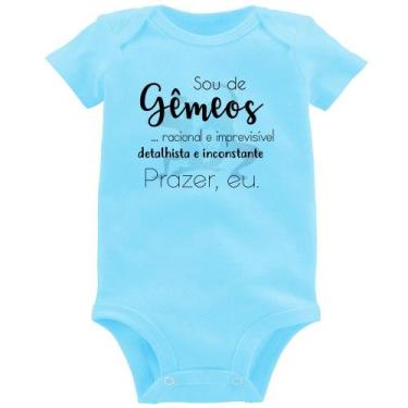 Imagem de Body Bebê Sou de Gêmeos - Foca na Moda, Azul bebê, GG
