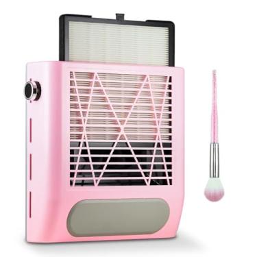 Imagem de Coletor de pó para unhas, aspirador de pó de 80 W, extrator de unhas com filtro e escova reutilizáveis, ventilador elétrico ajustável para unhas, aspirador de pó para gel acrílico, ferramenta de