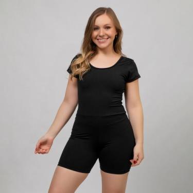 Imagem de Maiô de Hidroginástica de perninha Macaquinho Natação Com Bojo Proteçã