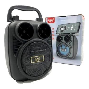 Imagem de Caixa De Som Bluetooth Led Com Led Radio Fm Media Portatil Cor Preto 1
