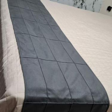 Imagem de Peseira Drapeada Luxo Suede Para Cama King 2.60M x 0,45 CM (ENVIO IMED