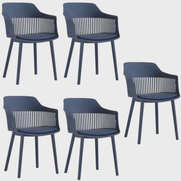 Imagem de Kit com 5 Cadeiras para Sala de Jantar Marcela Azul