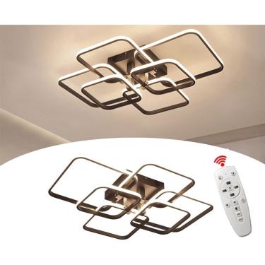 Imagem de Lustre De Led Luminária Moderna 3 Cores Controle Remoto 70w Brinovar
