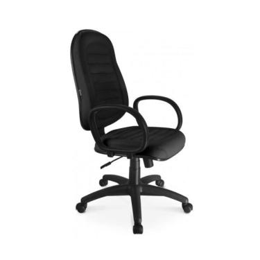Imagem de Cadeira Presidente baixa costurada - Braço Corsa - cor preta - martiflex - 30102