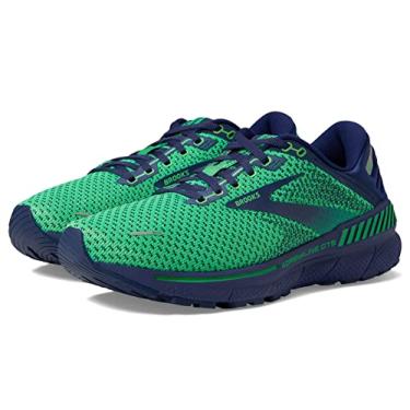 Imagem de Brooks Tênis de corrida masculino Adrenaline GTS 22 Supportive, Verde/azul marinho, 42