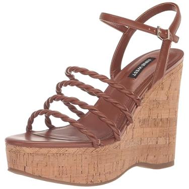 Imagem de NINE WEST Sandália Anabela Renest Feminina, Marrom 200, 8.5