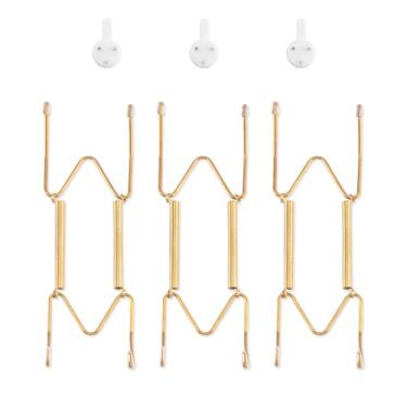 Imagem de Cabides de parede para parede de 15 a 20 cm, pacote com 3, dourado