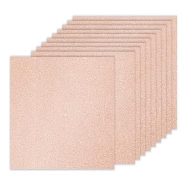 Imagem de PATIKIL 10 folhas de papel cartolina com glitter ouro rosa, 30,5 x 30,5 cm, 250 g/m², papel quadrado brilhante, para artesanato, cartões, projetos de arte faça-você-mesmo, festas de casamento