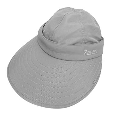 Imagem de Chapéu de Sol Ao Ar Livre Chapéu de Borda Grande Face de Protetora Solar de Proteção UV Chapéu de Pesca para Atividades Externas Feitas de Nylon de Borracha de Lona de Lona (Cinza)