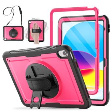 Imagem de SCSVPN Capa para iPad A16 de 11ª/10ª geração (2025/2022): Capa infantil robusta à prova de choque fina e leve com protetor de tela, suporte para lápis, suporte de rotação de 360°, alça de mão/ombro