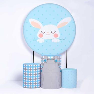 Imagem de Kit Painel de Festa Redondo de 1,80m e Trio de Cilindros Páscoa - Fera Print