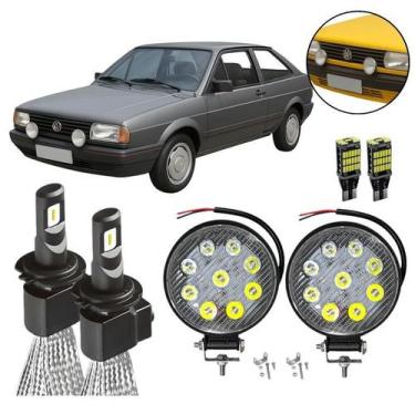 Imagem de Kit Farol Auxiliar + Lâmpada De Malha Led H4 Gol Quadrado G1 - Ray-X /