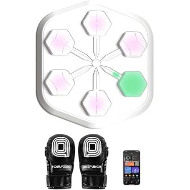 Imagem de RAPLO 2024 Nova máquina de boxe de música inteligente com luvas de boxe premium, suporte de aplicativos, botões iluminados de LED completos de LED completos, máquina de exercícios em casa, e