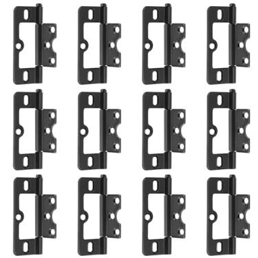 Imagem de Coshar 12 peças de dobradiças de porta de ferro preto de 7,6 cm com parafusos, dobradiças de móveis para armário e janela, mudo e resistente
