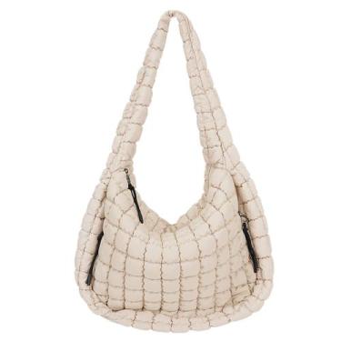 Imagem de Sacola acolchoada Juoxeepy Large Puffer de nylon esbranquiçado