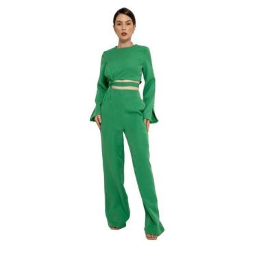 Imagem de Conjunto Social Calça e Croppet de Amarração alfaiataria CON-0043 - HB