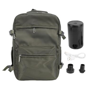 Imagem de Viagem de Mochila a Vácuo Com Bomba, Mochila de Selo a Váculo Resistente a 27L Com Sistemas de Vácuo para Mulheres e Homens, Mochilas de Compressão para Laptop de 15,6 Polegadas (Od verde)