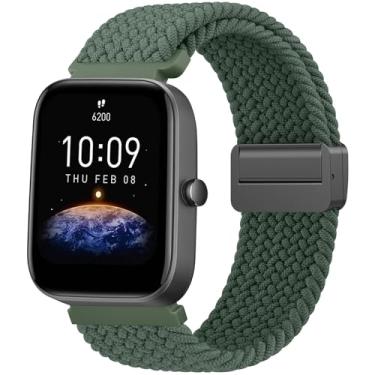 Imagem de Meliya Pulseiras de nylon trançado compatíveis com Amazfit Active 2 1/GTR mini/GTS 2 2e 3 4/GTS 2 4 mini, pulseiras de reposição elásticas macias de 20 mm para Amazfit Bip 3/3 Pro/U/U Pro/S/S Lite