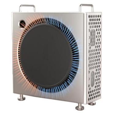 Imagem de Substituição vertical do suporte protetor da capa de computador do chassi de alumínio para Mac Mini M4/M4 Pro 2024 (prata)