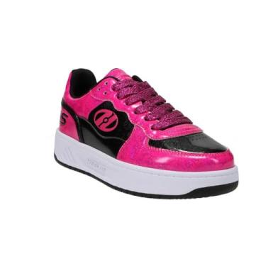 Imagem de HEELYS Tênis feminino de salto baixo Rezerve, Rosa choque/preto, 8 Big Kid