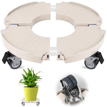 Imagem de ToLanbbt Suporte para transportador de plantas com rodas de 360° ajustável, suporte de rolamento de 38 a 56 cm, carrinho de plantas grande resistente com rodízios, capacidade de 199 kg para vaso