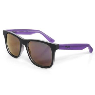 Imagem de Óculos de Sol HUPI Naja Infantil Preto Fosco/Roxo - Lente Roxo Espelha