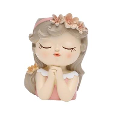 Imagem de WeiLaiKeQi Vaso de rosto de, suporte para bonsai, vaso de artesanato, desenho animado, resina, escultura decorativa colecionável, de flores de resina, de, Rosa Marrom, 8x7x11cm