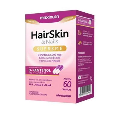 Imagem de HairSkin & Nails Supreme Com D-Pantenol 60 Cápsulas 5000mcg - Maxinutr