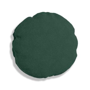 Imagem de Almofada Bolacha Redonda Cookie 50x50 cm Veludo - 7 Decor, Verde Escur