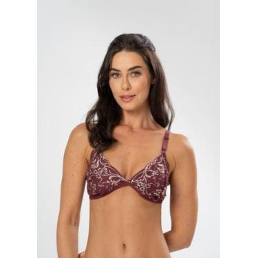 Imagem de Sutiã Sem Bojo e Sem Aro de Renda Bicolor - Gimara, P, Sensuale