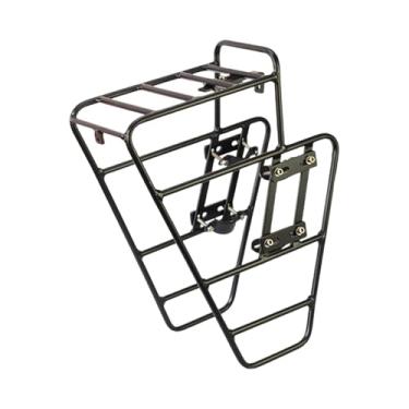 Imagem de Colaxi Suporte de carga frontal para bicicleta, suporte para bagagem, cesto de carga leve, frontal de alumínio para ciclismo, passeios e passeios, Sem Bolsa de Rede