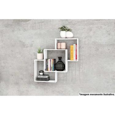 Imagem de Cubo Decorativo Sala Estar Nicho AM 3080 Branco - Movelbento