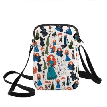 Imagem de KEYCHIN Bolsa tiracolo princesa arco flecha princesa fã de filmes presentes She Who Is Brave Is Free Shoulder Bag Gifts Fairytale Gifts, Brave is Free Cb, Tendência