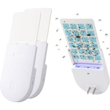 Imagem de Generic Armadilha Para Insetos Voadores Genérica (Pacote Duplo) Ambientes Internos, Moscas, Mosquitos-Das-Frutas, Traças E Outros Insetos, Luz Noturna Ajustável 2 Em 1 Com Uv Led, Branca