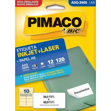 Imagem de Etiqueta A5 Inkjet Laser A5Q3465 - Pimaco