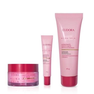 Imagem de Eudora Kit Niina Skin: Matificante Antioleosidade 40g + Redutor de Olheiras 15g + Máscara Labial Noturna 9g