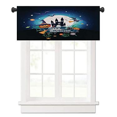 Imagem de Saia de cortina de Halloween, padrão de estilo Halloween, para banheiros com bolsos de mastro, L 106 x C 45 cm