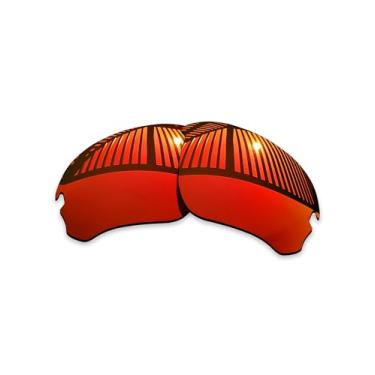 Imagem de MYCOURAG Lentes de reposição polarizadas com proteção UV para óculos de sol Oakley Flak Draft OO9364 – Vermelho fogo espelhado revestido polarizado