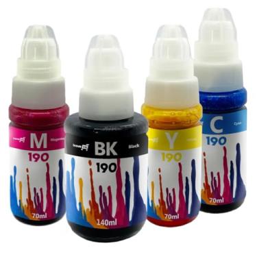 Imagem de Kit 4 tintas Refil GI-190 para Impressora Canon G4110 – Inova Ink