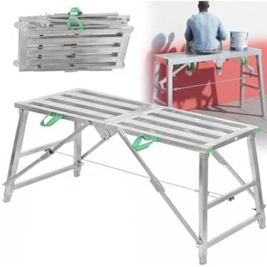 Imagem de Escada De Andaime Portátil Com Degrau Antiderrapante, Estucadores Com Capacidade De Carga De 400 Kg Plataforma De Trabalho, Plataforma Portátil Step Up Beh Ladder, 140 * 40cm