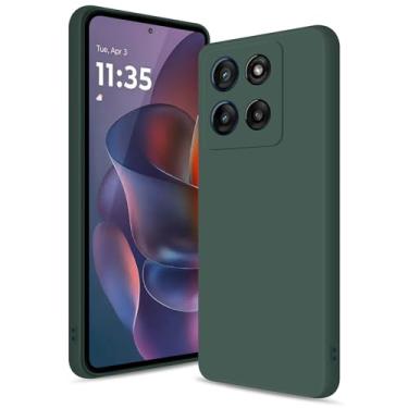 Imagem de Btstring Capa para Moto G Stylus 5G 2025, capa de silicone macio com proteção de câmera atualizada, capa fina à prova de choque com forro de microfibra antiarranhões, verde