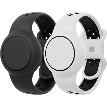 Imagem de Pulseiras impermeáveis compatíveis com AirTag para crianças, 2 pacotes com suporte de silicone com design de capa oculta, pulseira compatível com AirTag para crianças, suporte respirável para