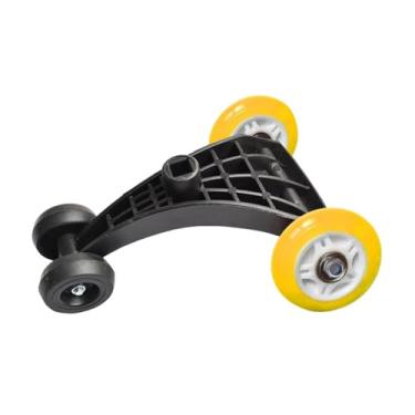 Imagem de Amagogo Tripé para carro infantil com roda giratória e triângulo frontal, acessórios portáteis para carrinho de brinquedo infantil com roda giratória, Amarelo