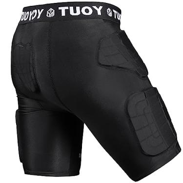 Imagem de TUOYR Calças De Compressão Acolchoadas Para Futebol, Com Protetores Quadril, Coxa E Cóccix, Adultos, Beisebol, Snowboard, Skate, Esqui, Basquete, Ciclismo Rúgbi